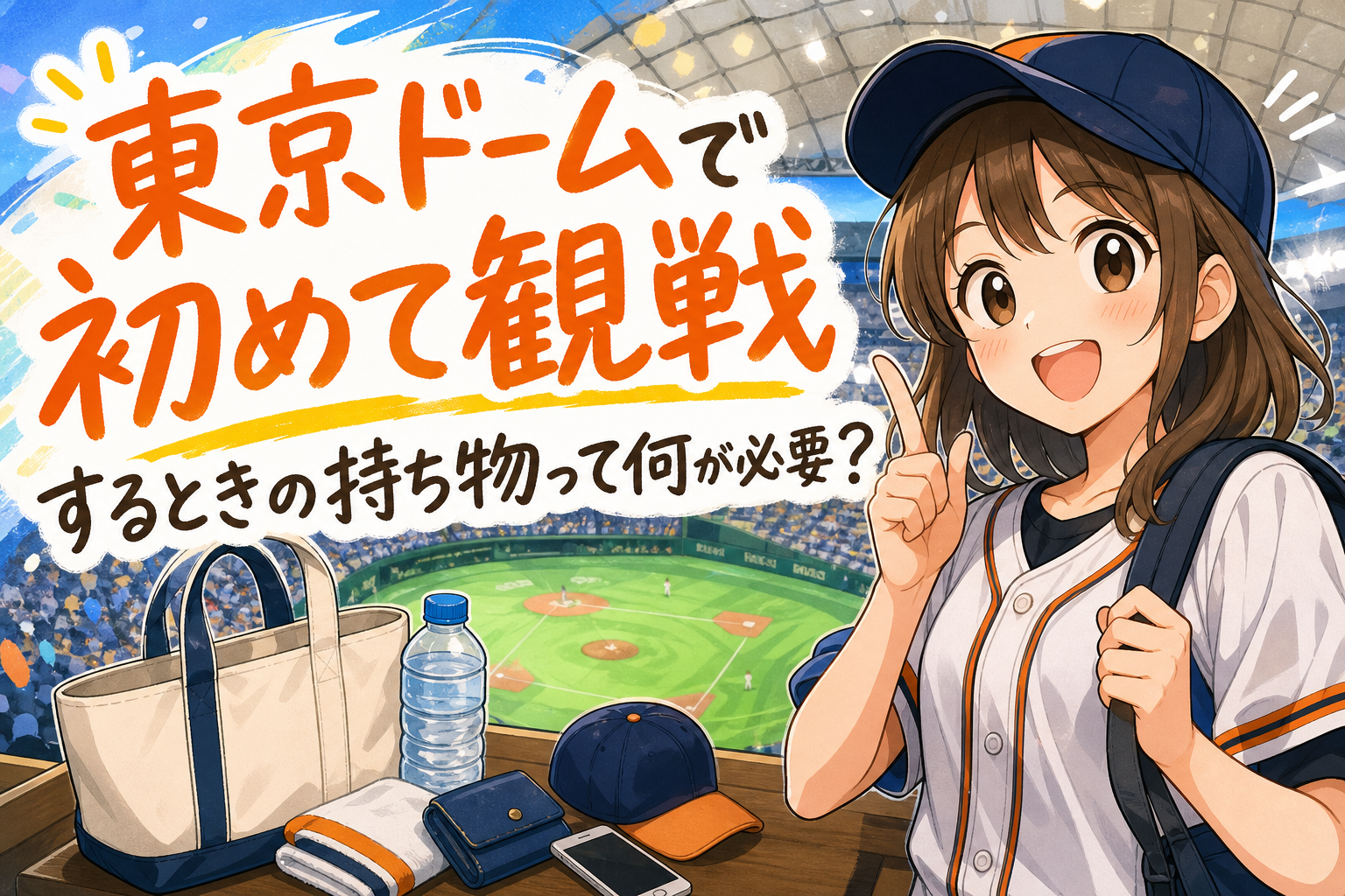 東京ドームで初めて観戦するときの持ち物って何が必要？