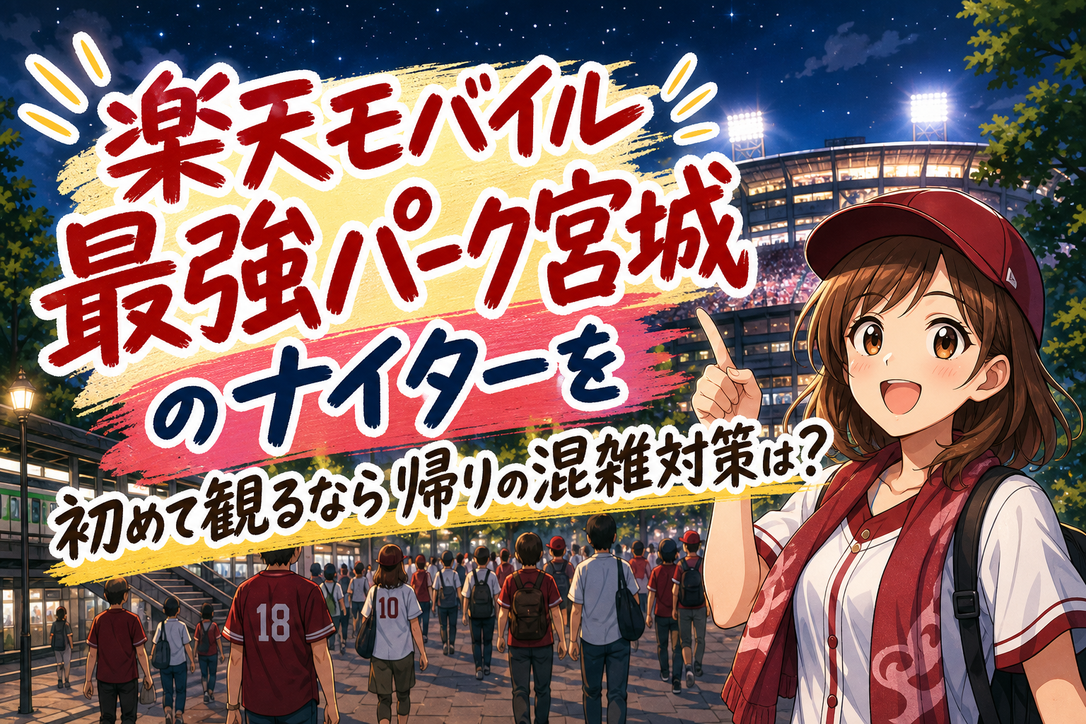 楽天モバイル最強パーク宮城のナイターを初めて観るなら帰りの混雑対策は?