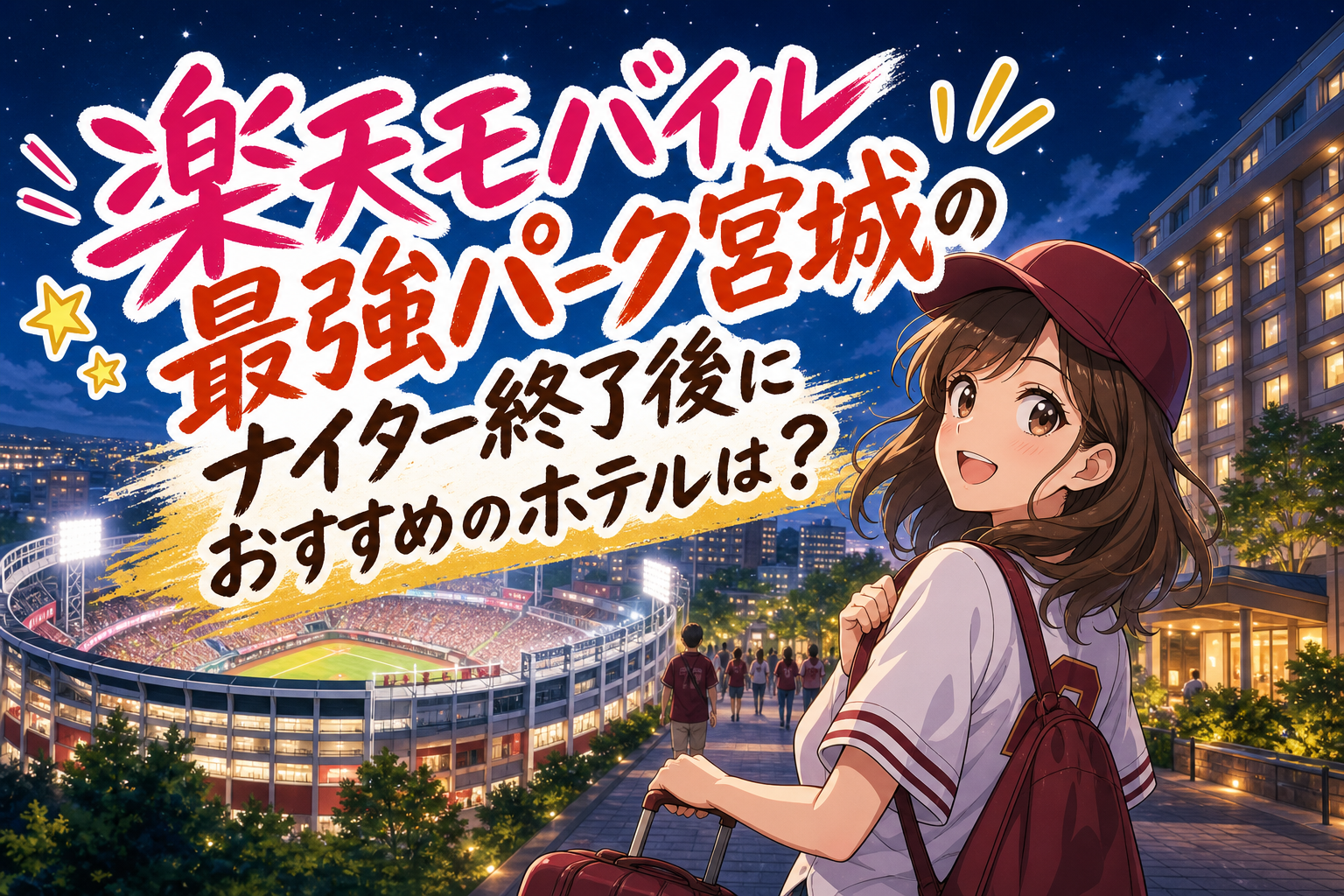 楽天モバイル最強パーク宮城のナイター終了後におすすめのホテルは？