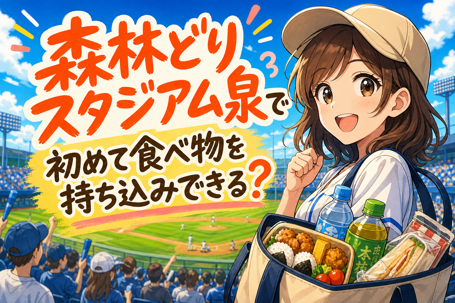 森林どりスタジアム泉で初めて食べ物を持ち込みできる？