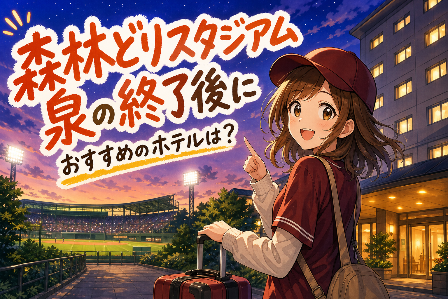 森林どりスタジアム泉の終了後におすすめのホテルは？