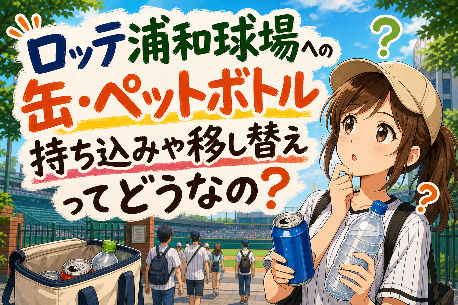 ロッテ浦和球場への缶・ペットボトル持ち込みや移し替えってどうなの？