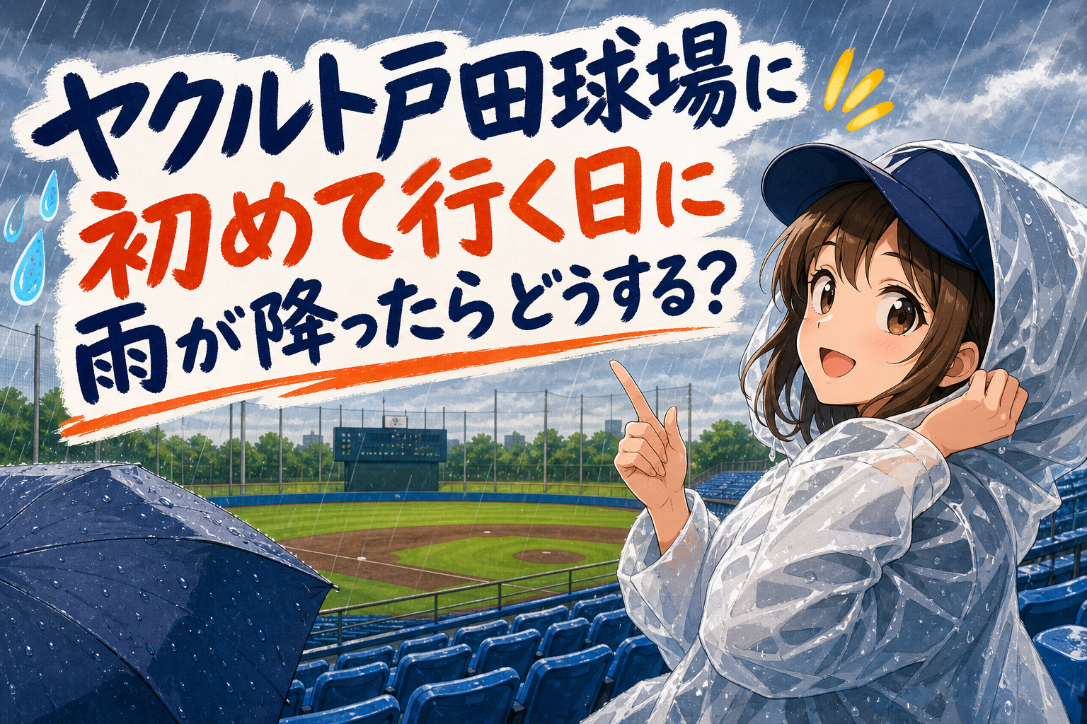 ヤクルト戸田球場に初めて行く日に雨が降ったらどうする?
