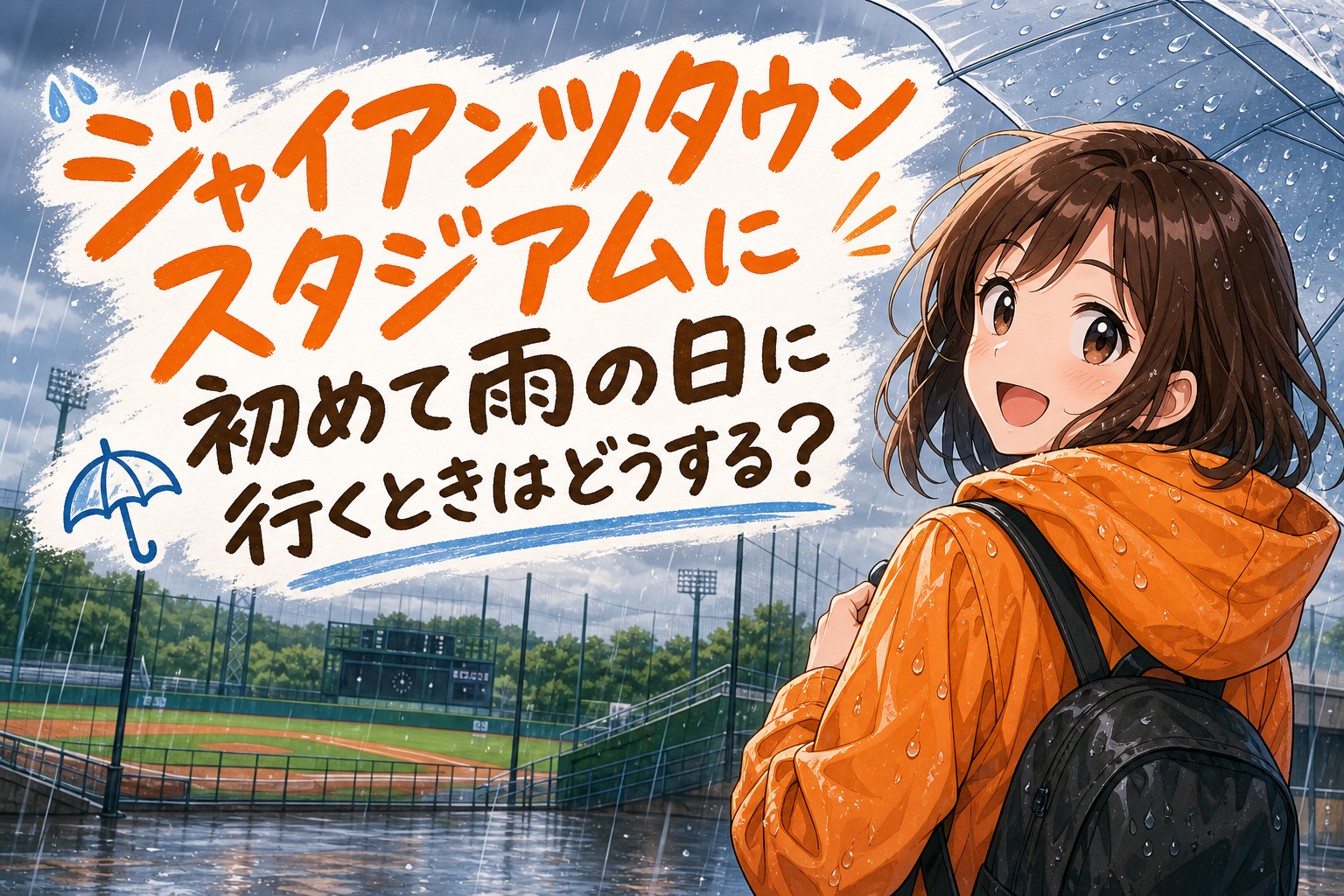 ジャイアンツタウンスタジアムに初めて雨の日に行くときはどうする？