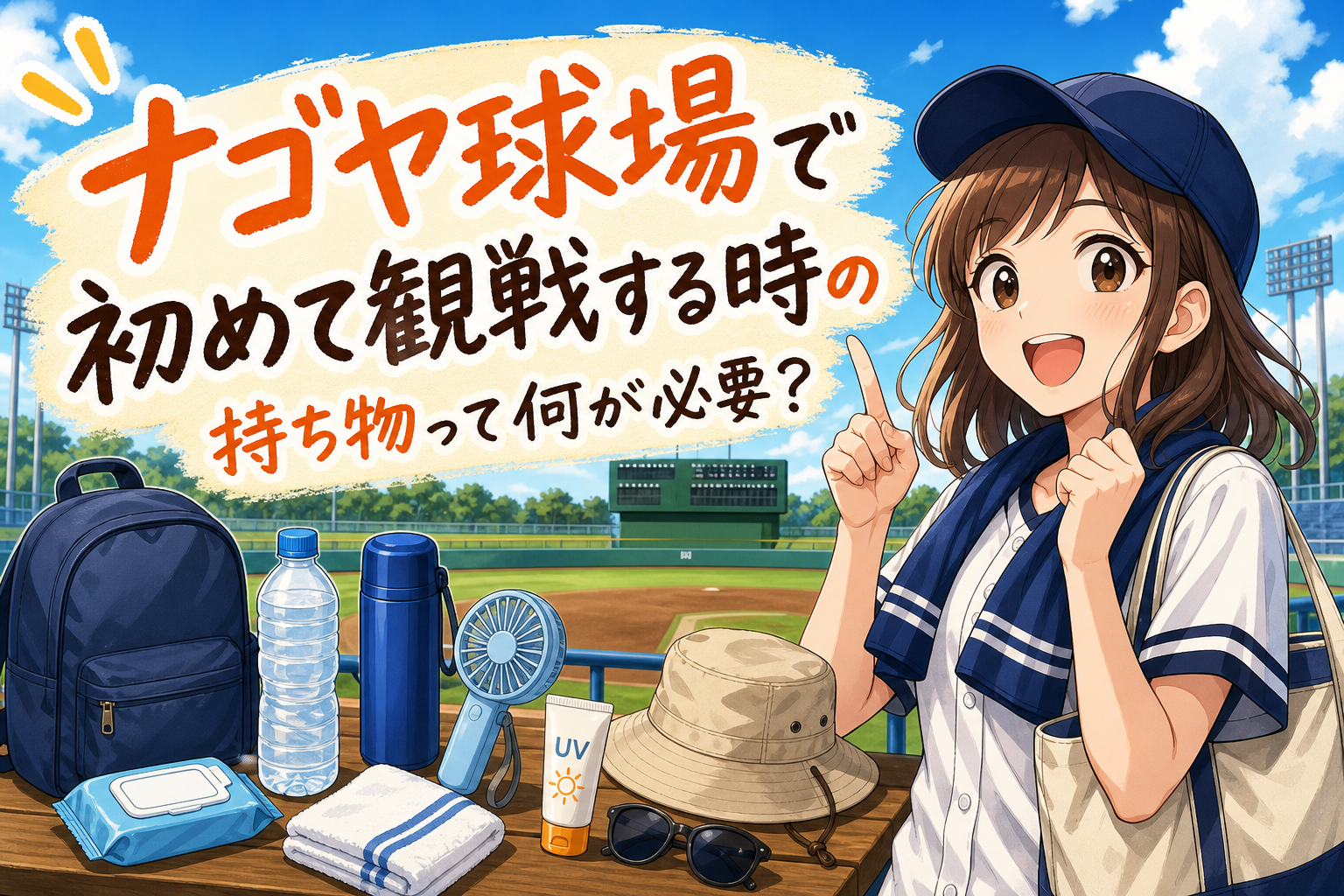 ナゴヤ球場で初めて観戦する時の持ち物って何が必要?